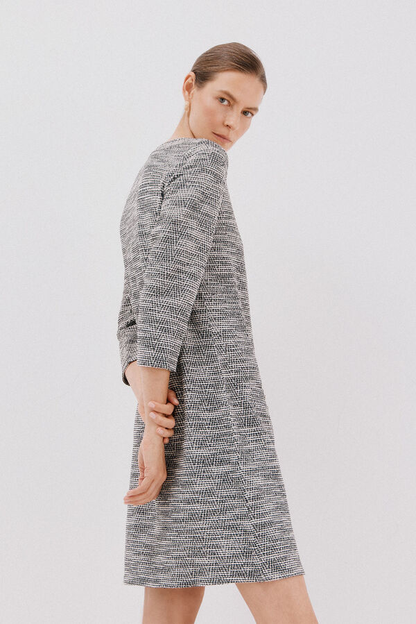 Cortefiel Vestido curto de tweed Cinzento