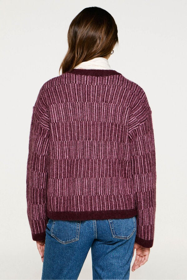 Selected Jersey cuello caja alpaca y lana Morado