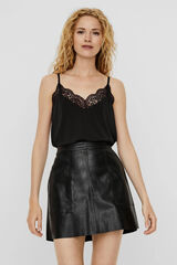 Vero Moda Top de mulher sem mangas estilo lingerie Preto