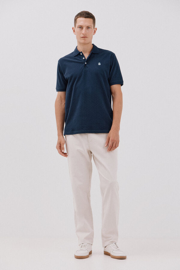 Cortefiel Polo estampado Azul marino