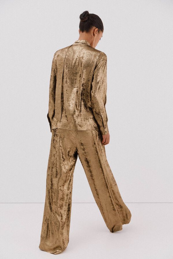 Cortefiel Saia de malha com lurex Dourado