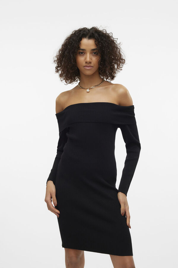 Vero Moda Vestido corto hombros descubiertos Negro