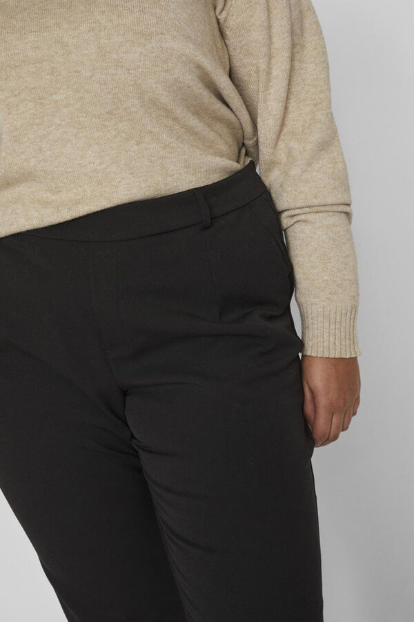 Evoked by Vila Pantal&oacute;n de vestir capri cintura alta curvy Negro