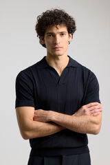 PuroEGO Polo punto canal&eacute; Azul marino