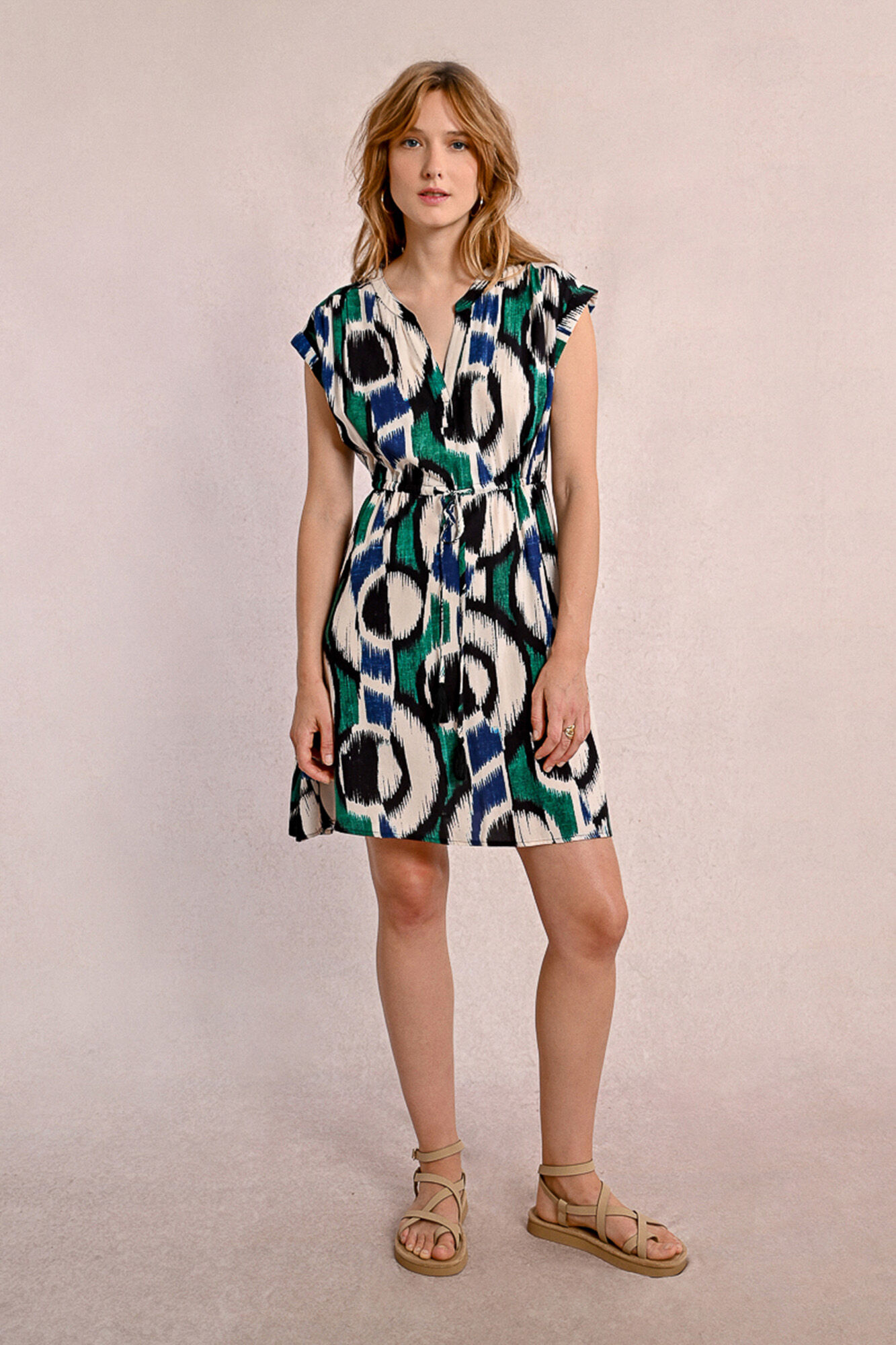 Molly Bracken Vestido corto con estampado y lazada
