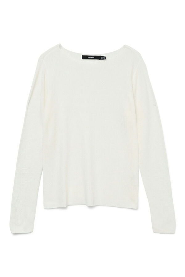Vero Moda Suéter básico com gola canoa Branco