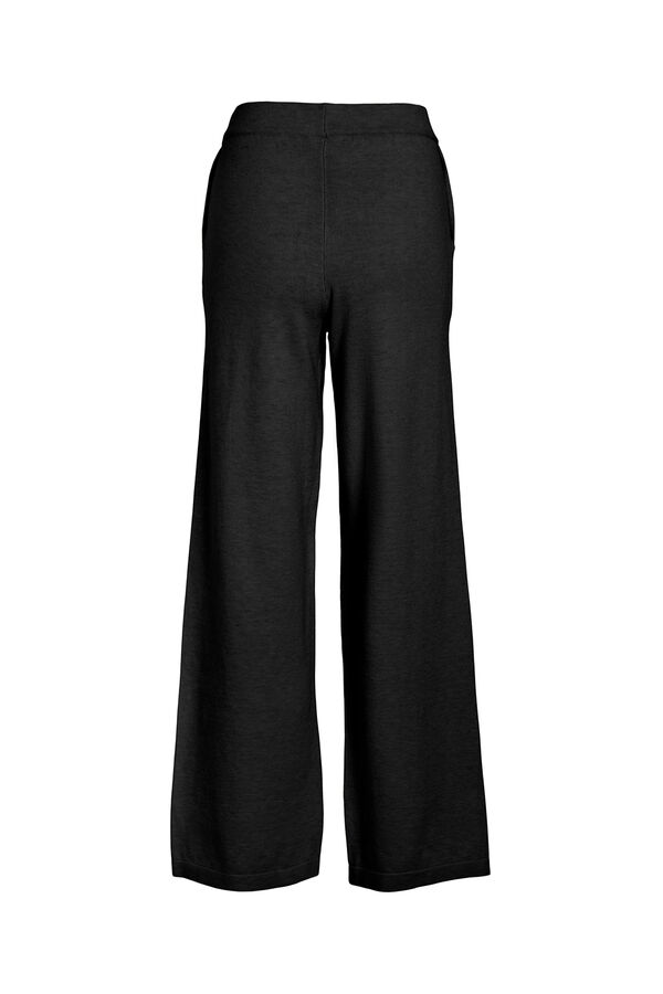 Vila Pantal&oacute;n largo de punto con viscosa Negro