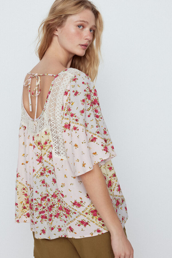 Slowlove Blusa combinada estampado patchwork Multicolor