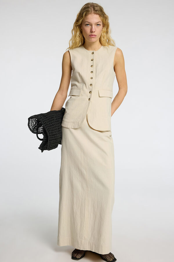 Selected Femme Top/ Colete abotoado Cinzento