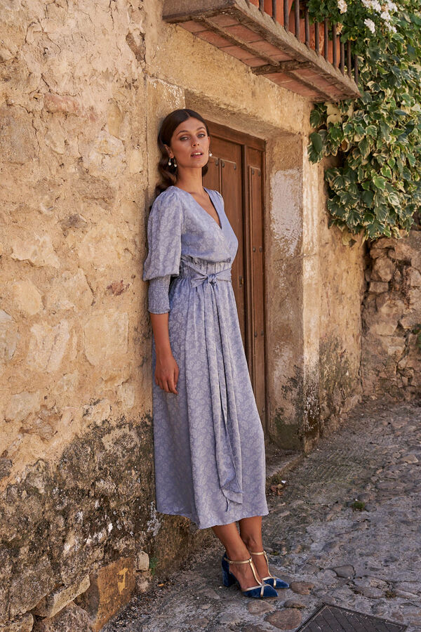 Cortefiel Vestido com manga mireia Azul