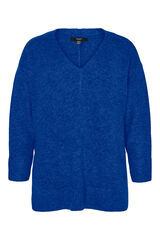 Vero Moda Curve Jersey b&aacute;sico con escote pico talla grande Azul marino