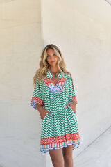 Jaase Vestido mini estampado Boheme Verde