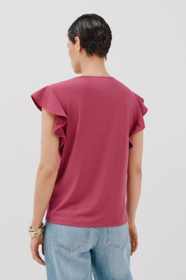 Cortefiel Top de punto l&aacute;grima Morado