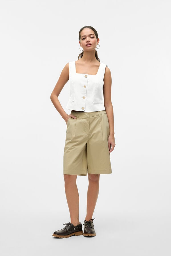 Vero Moda Colete curto com bot&otilde;es Branco