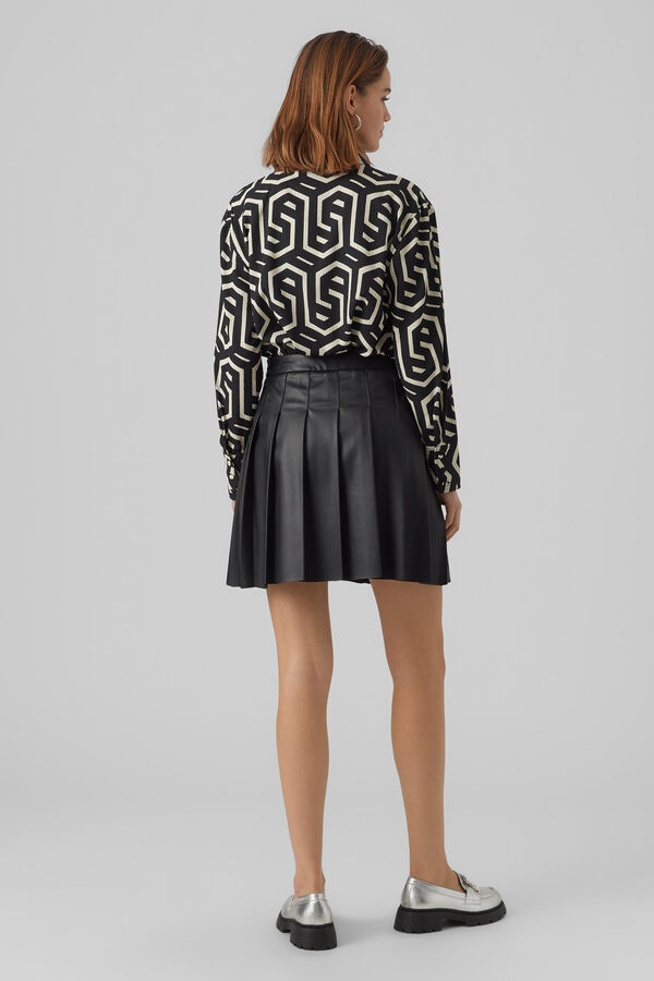 Vero Moda Falda de tablas efecto piel Negro