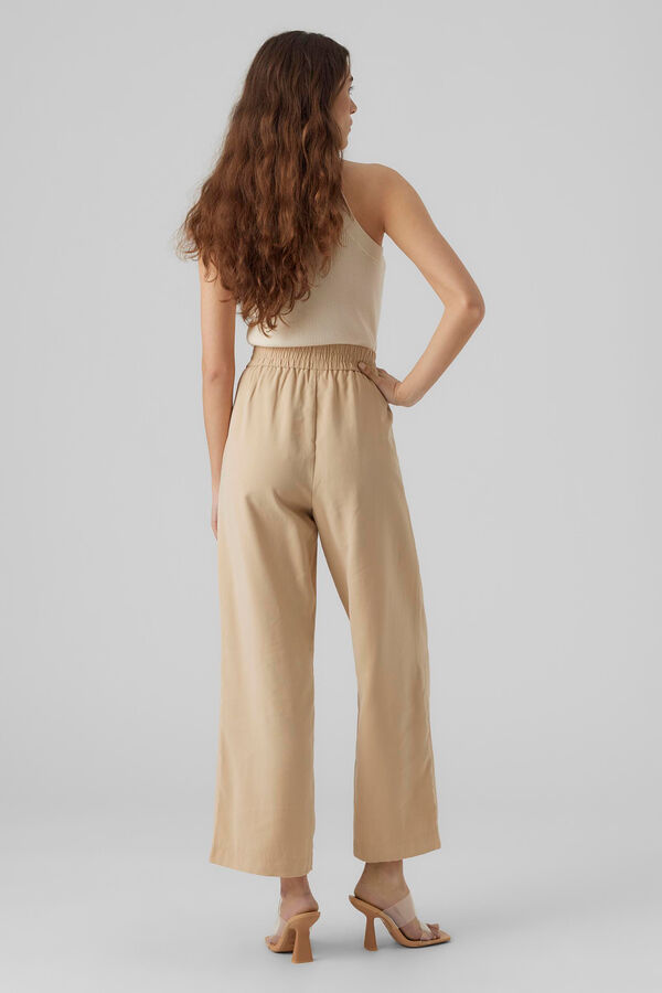 Vero Moda Pantal&oacute;n culotte fluido Marr&oacute;n