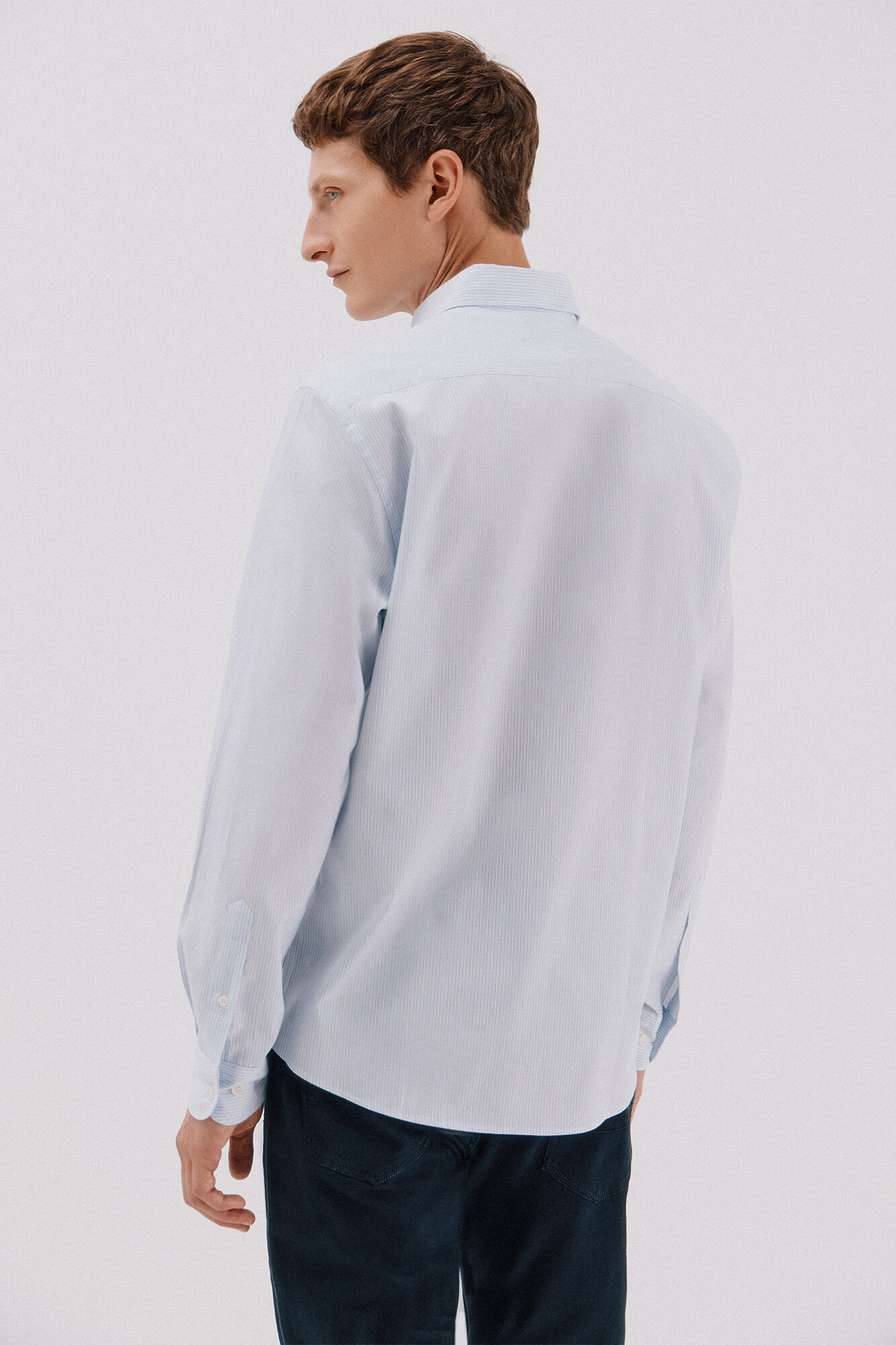 Cortefiel Camisa rayas algod&oacute;n tencel