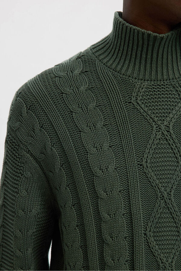 Selected Jersey estructura 100% algod&oacute;n org&aacute;nico Verde oscuro