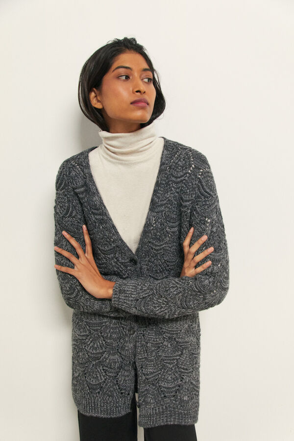 Cortefiel Chaqueta punto Gris