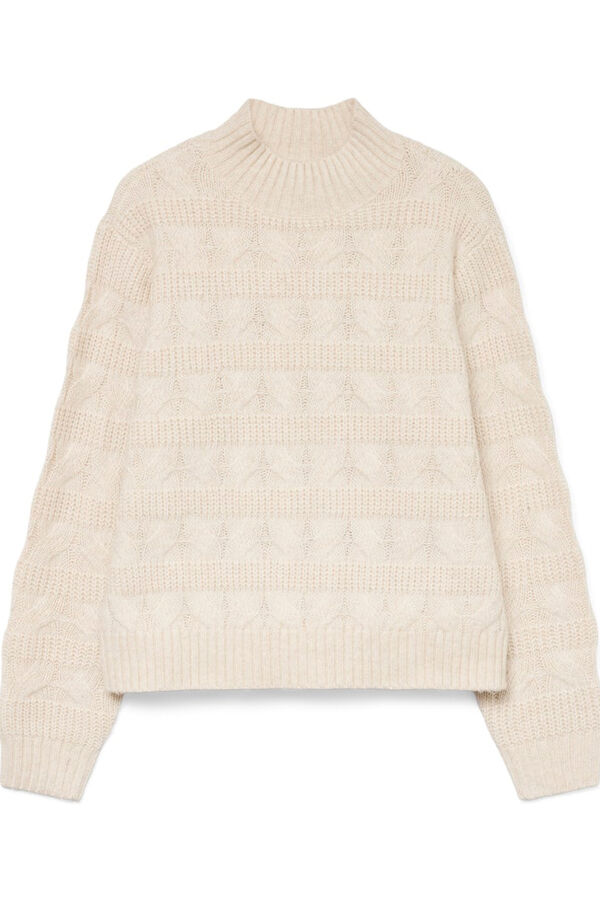 Vero Moda Jersey de punto cuello subido Beige