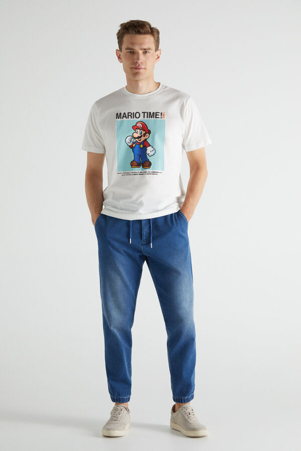 Cortefiel T-shirt super mario Ecru