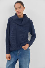 Cortefiel Jersey cuello vuelto Azul marino