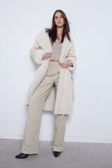 Slowlove Abrigo doble faz efecto pelo Marfil