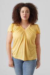 Cortefiel T-shirt básica de manga curta Curve Amarelo