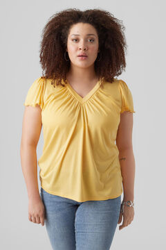 Cortefiel Camiseta básica de manga corta Curve Amarillo