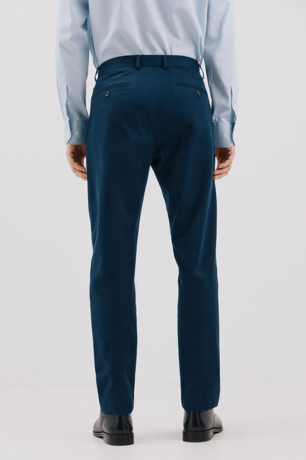 Cortefiel Pantal&oacute;n algod&oacute;n y lino Azul marino