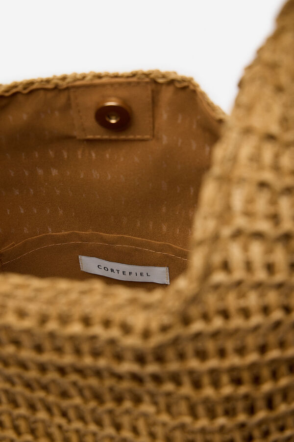 Cortefiel Bolso hobo trenzado Arena