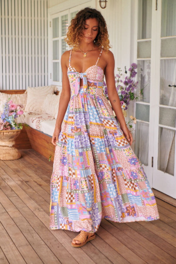 Jaase Vestido maxi Bambi estampado Sweet illusions Multicolorido