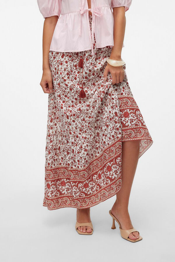 Vero Moda Falda larga de algod&oacute;n Blanco