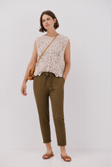 Cortefiel Calças muito fluído Verde