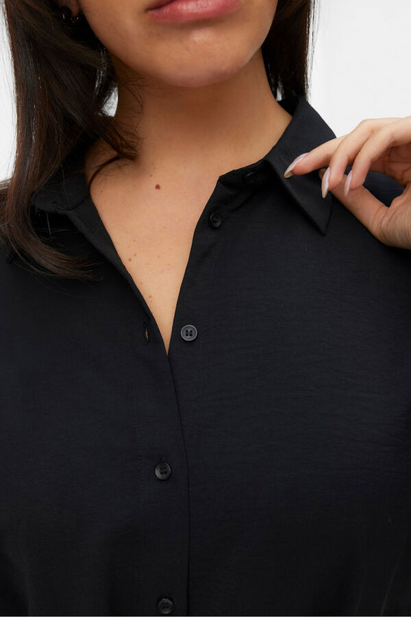 Vero Moda Curve Vestido camisa midi plus size Preto