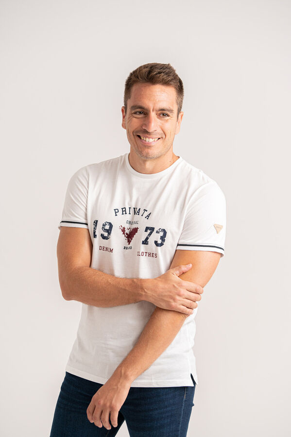 Privata Camiseta manga corta 100% algod&oacute;n Blanco
