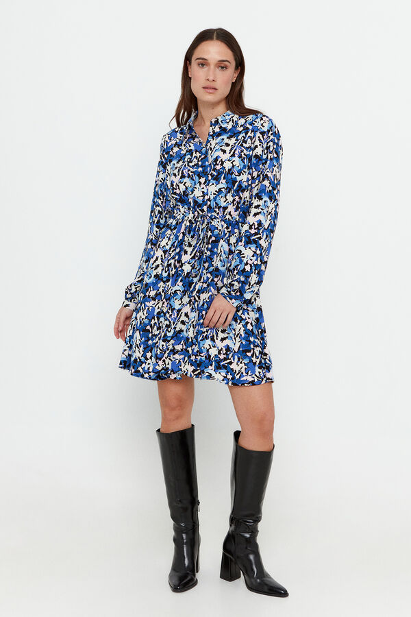 Vero Moda Vestido camiseiro manga comprida Azul