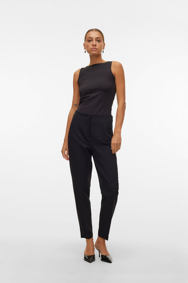 Vero Moda Cal&ccedil;as compridas de vestir Preto