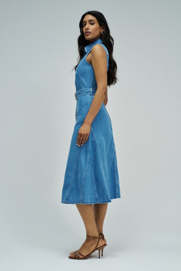 Salsa Jeans Vestido midi em denim claro Azul