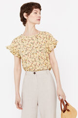 Cortefiel Camiseta volante Amarillo