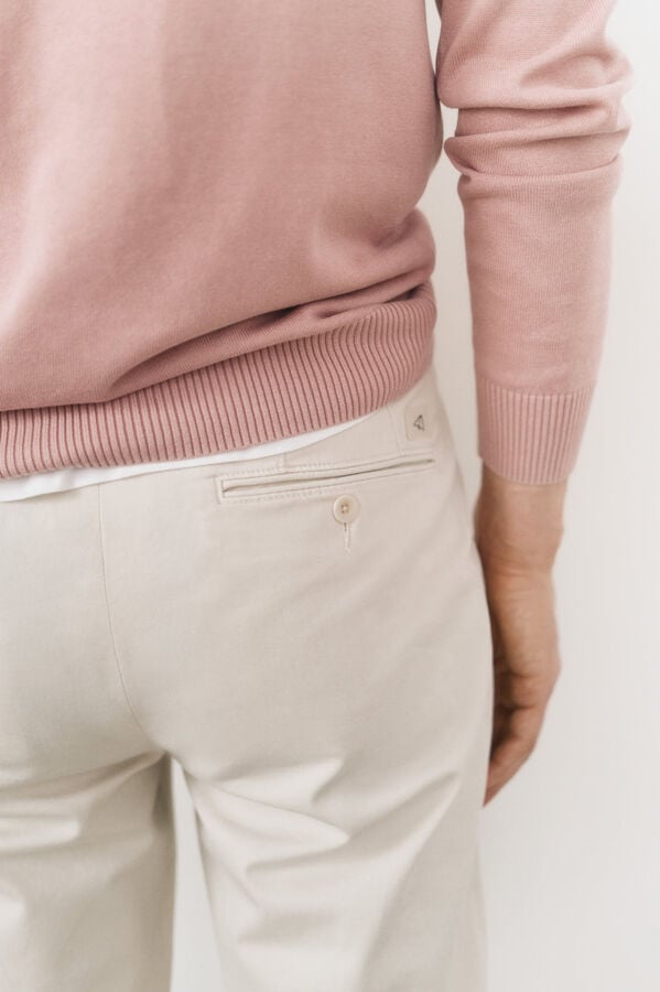 OOTO Pantal&oacute;n chino slim fit Marfil