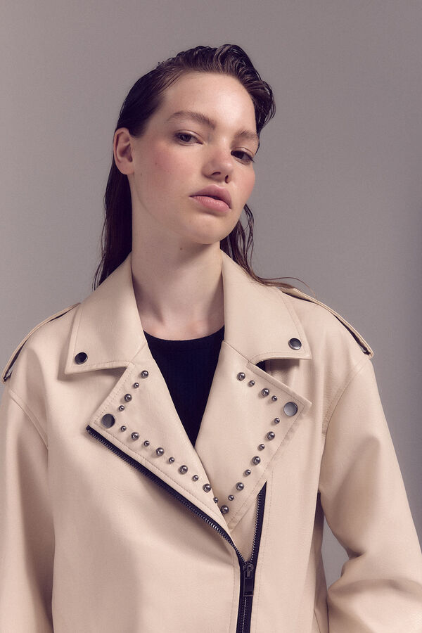 Slowlove Biker oversize tachas Marfil