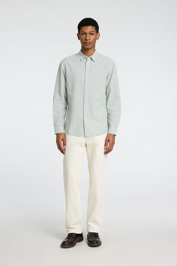 Selected Camisa de lino Slim Fit Verde