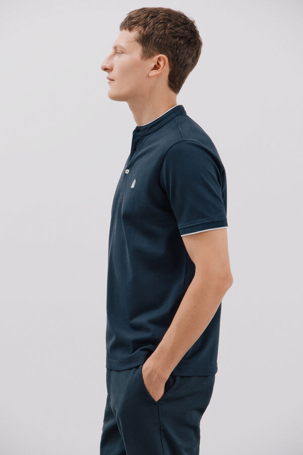 Cortefiel Polo gola mao Azul