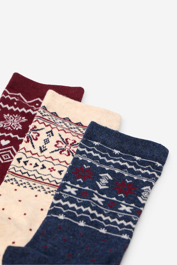 Cortefiel Pack calcetines navidad Multicolor