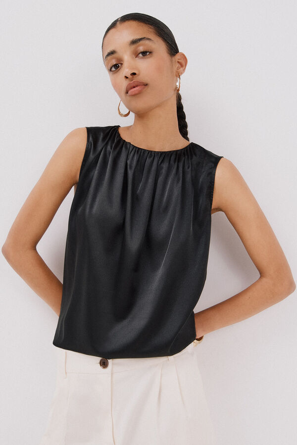 Cortefiel Top combinado Preto