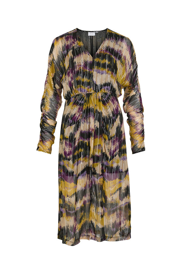 Vila Vestido midi estampado con l&uacute;rex Multicolor