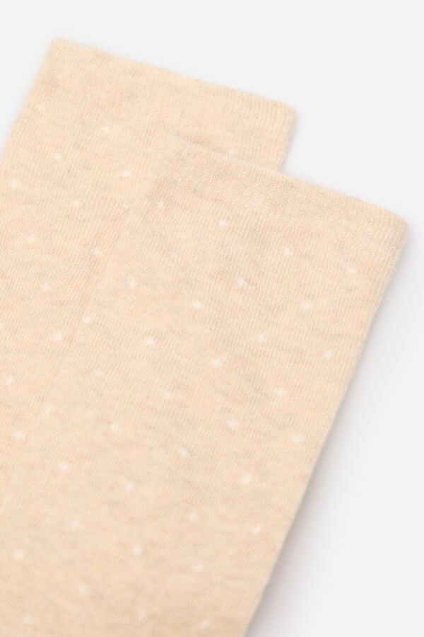 Cortefiel Meia longa de bolinhas Castanho