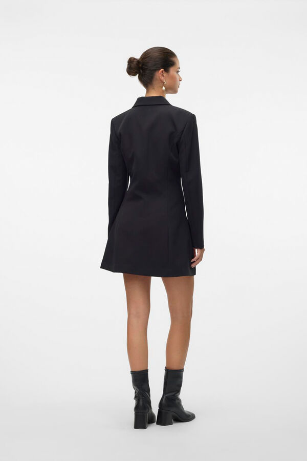Vero Moda Vestido corto con botones Negro