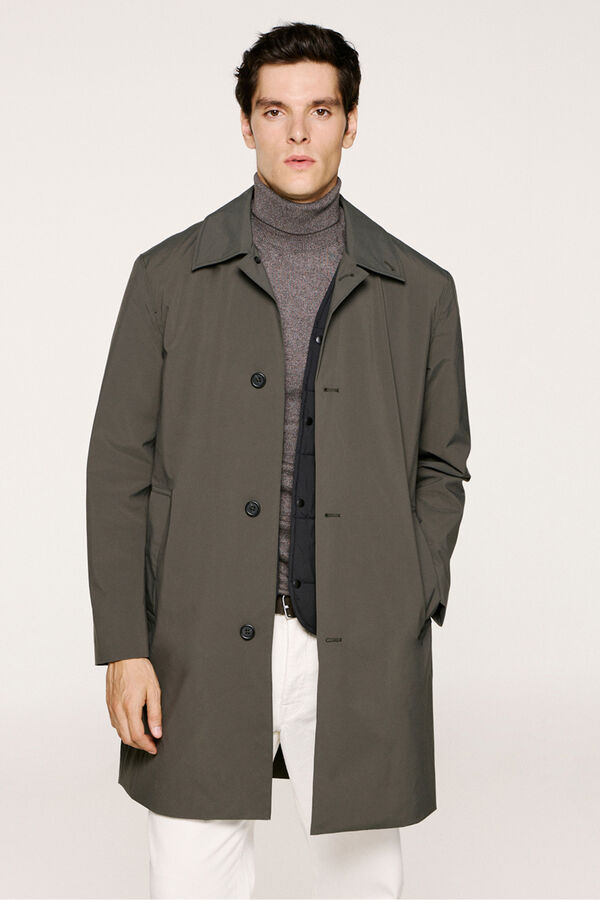 Selected Abrigo t&eacute;cnico resistente al agua con chaleco desmontable Gris oscuro